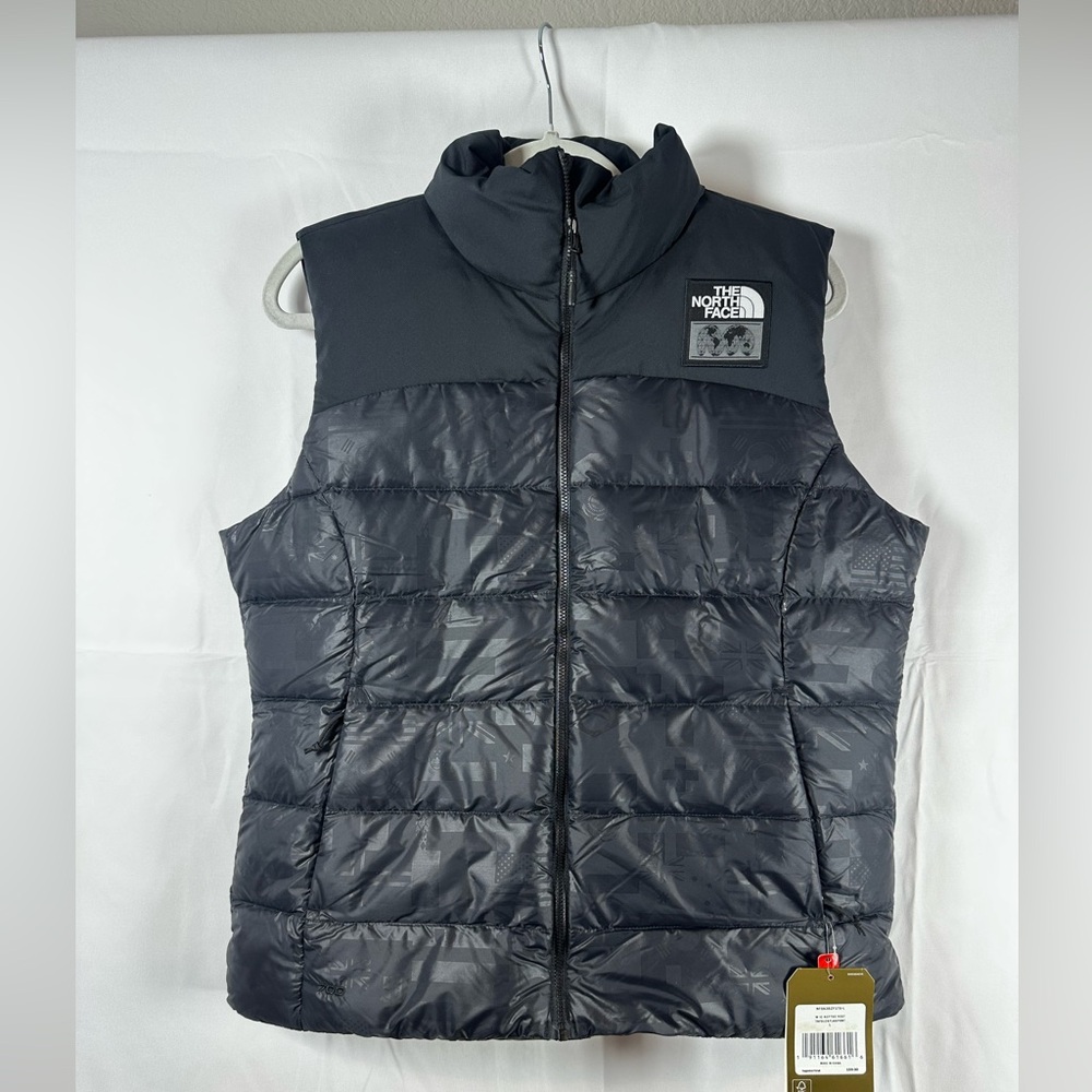 Retro North Face Nuptse Vest Tonal Flag Print